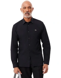 Essentials Long Sleeve Poplin Shirt in Abysm