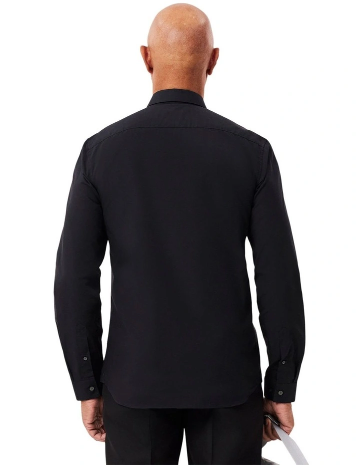 Essentials Long Sleeve Poplin Shirt in Abysm image 2