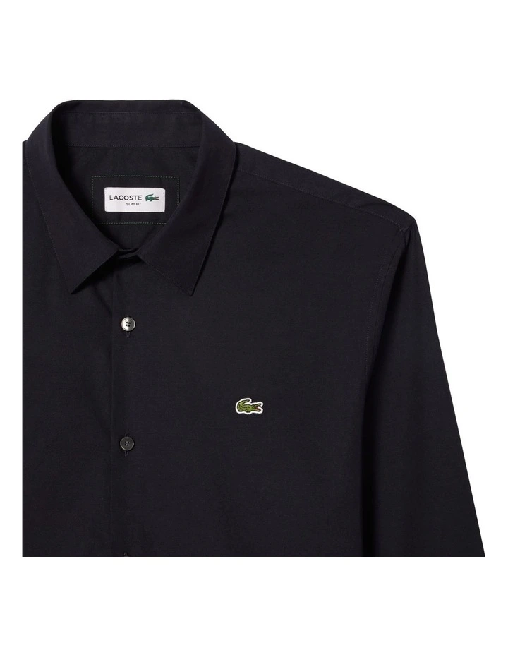 Essentials Long Sleeve Poplin Shirt in Abysm image 5