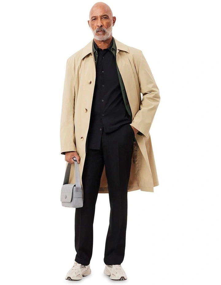 Essentials Long Sleeve Poplin Shirt in Abysm image 7