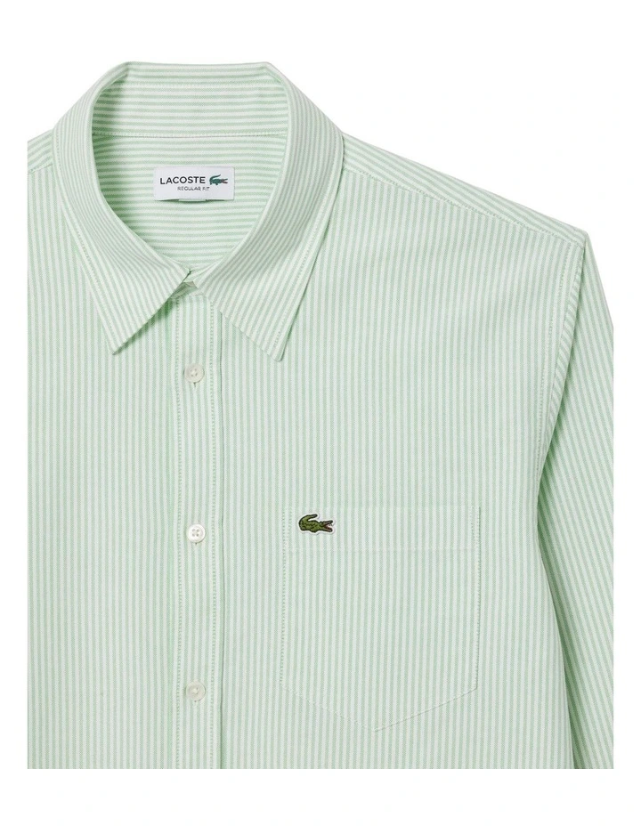 Essentials Long Sleeve Stripe Shirt in White/Liamone image 5