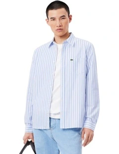 Long Sleeve Stripe Shirt in Overview/White