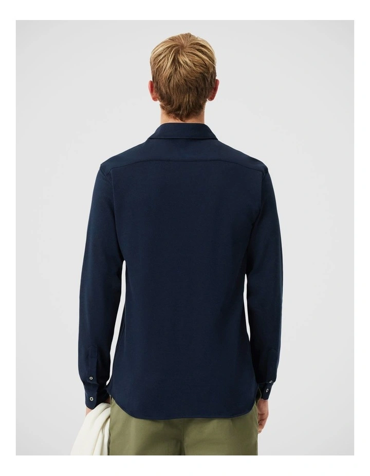 Core Essentials Light Pique Long Sleeve Shirt Navy Blue image 2