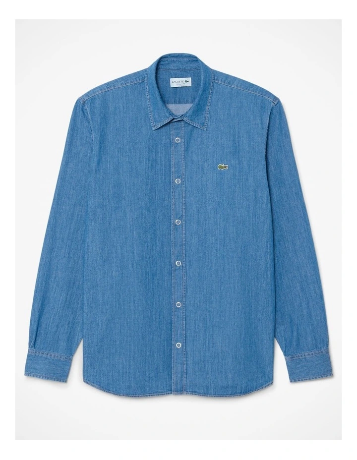 Core Essentials Light Denim Shirt Washed Bleach image 5