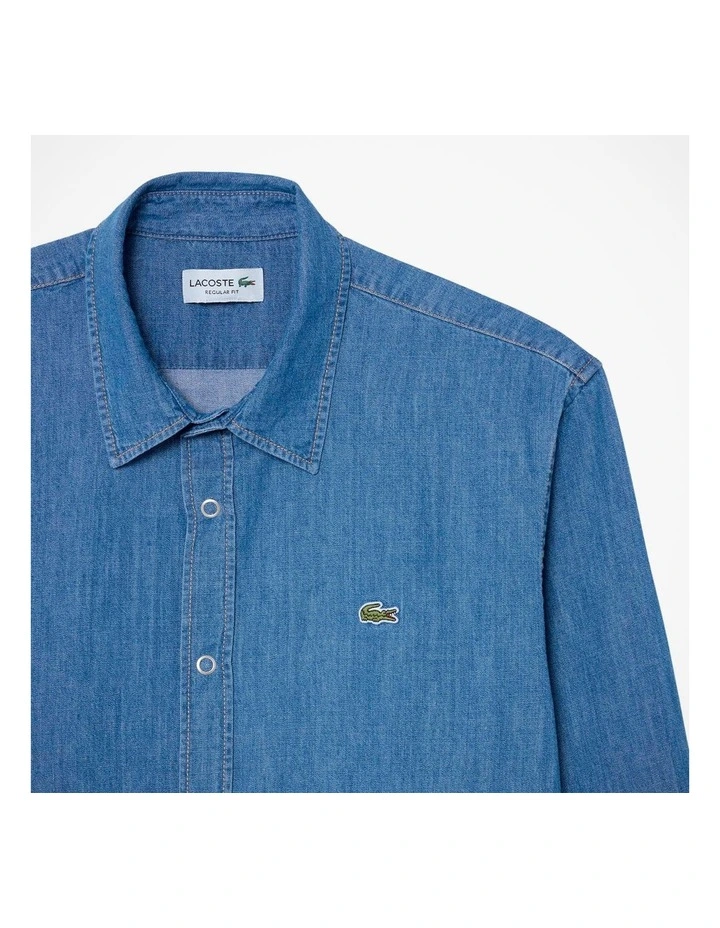 Core Essentials Light Denim Shirt Washed Bleach image 6