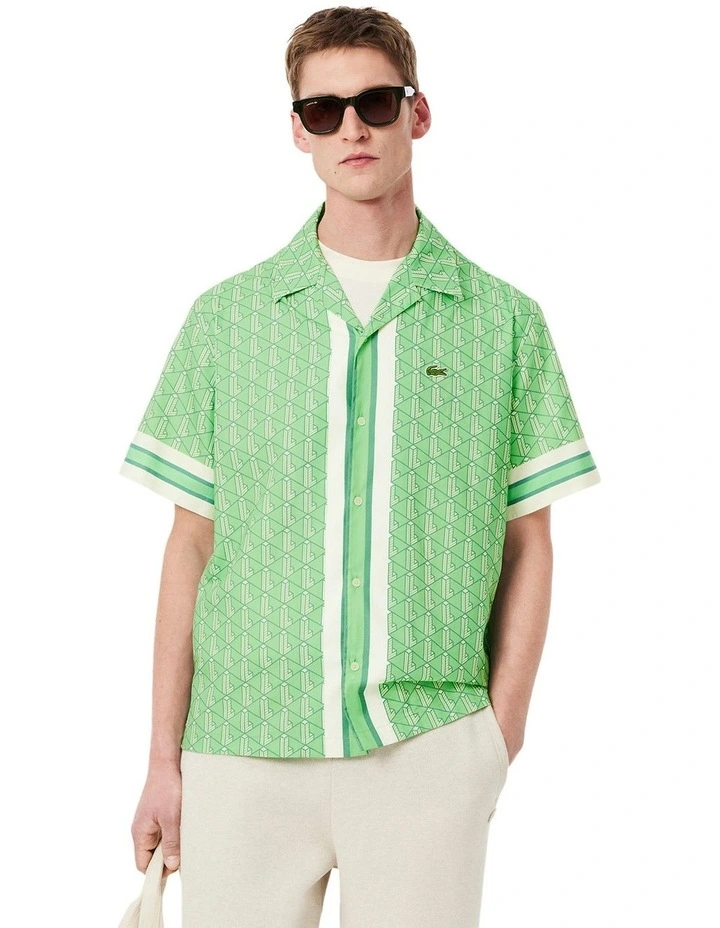 Short Sleeve Relaxed Monogram Shirt in Liamone/Spruce-Crystal image 1