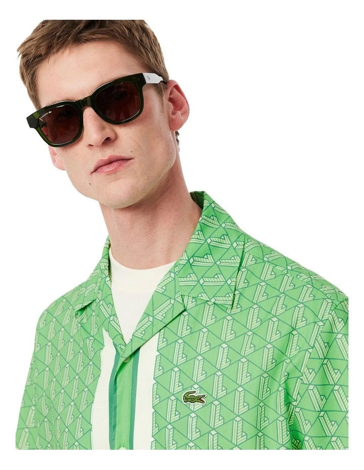 Short Sleeve Relaxed Monogram Shirt in Liamone/Spruce-Crystal image 2