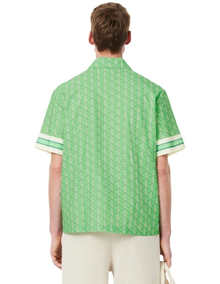 Short Sleeve Relaxed Monogram Shirt in Liamone/Spruce-Crystal image 3