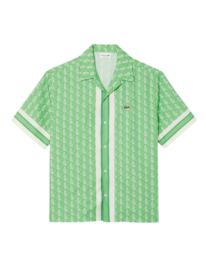 Short Sleeve Relaxed Monogram Shirt in Liamone/Spruce-Crystal image 5