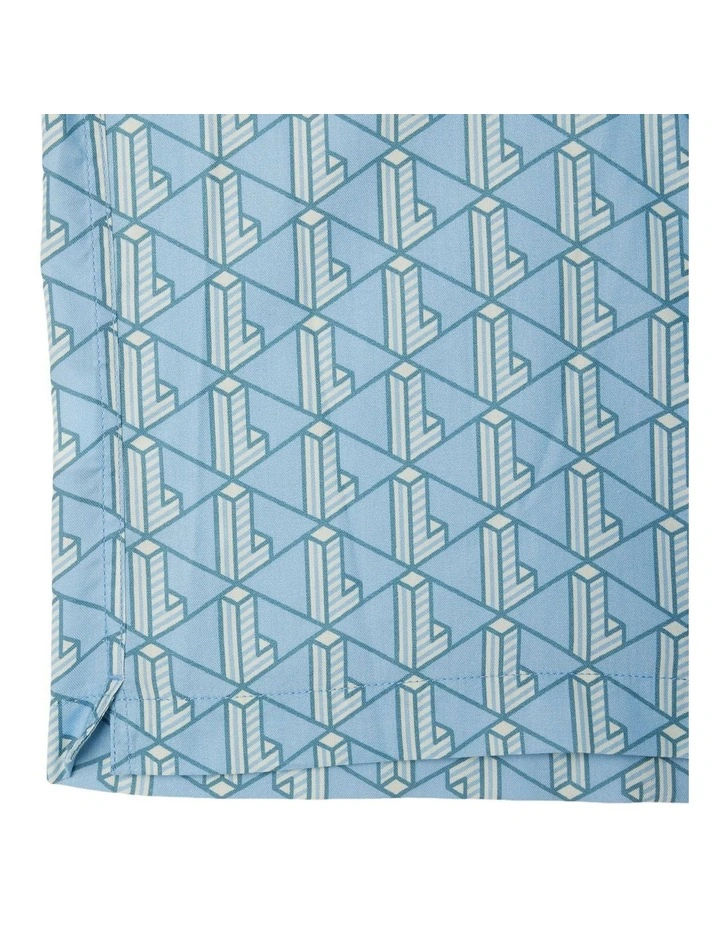 Short Sleeve Relaxed Monogram Shirt in Overview/Limestone-Crysta image 6