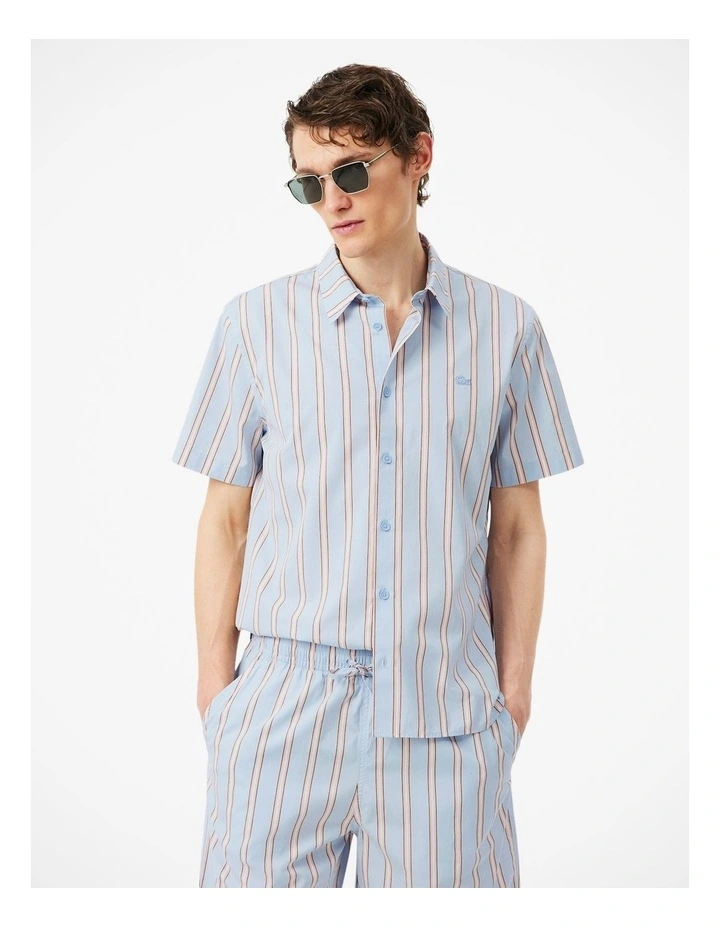 Summer Sets Striped Poplin Shirt Chambray/Miami-Blackbird- image 1
