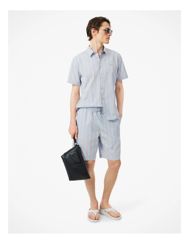 Summer Sets Striped Poplin Shirt Chambray/Miami-Blackbird- image 4