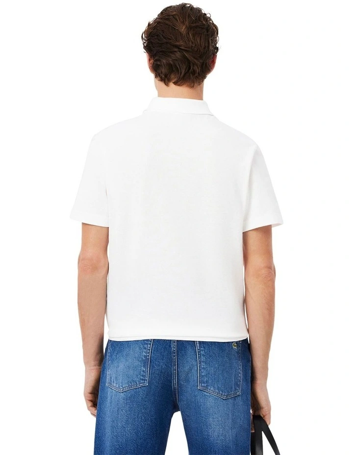 Tape Regular Fit Polo Shirt in White image 2