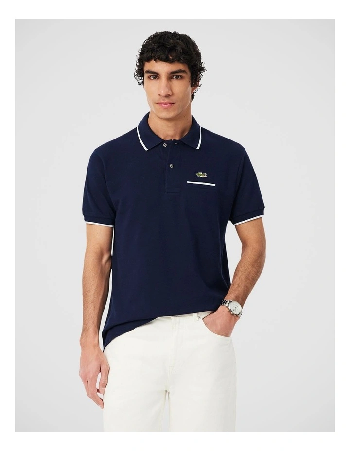 Core Essentials Regular Pique Polo Shirt Navy Navy Blue/Flour image 1