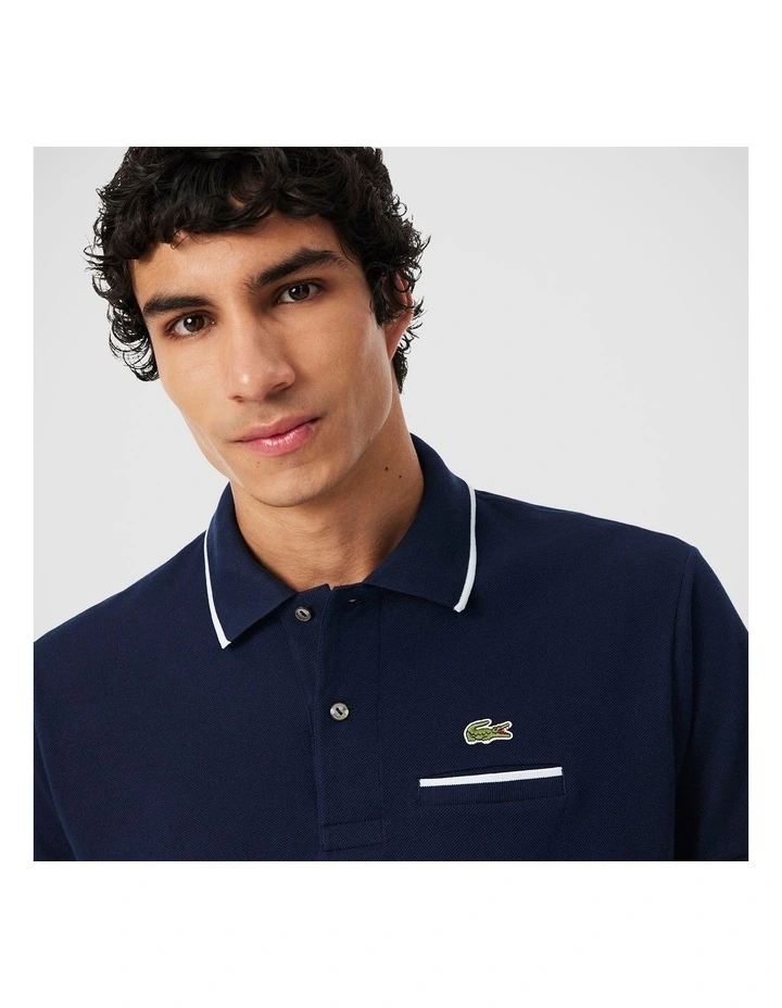 Core Essentials Regular Pique Polo Shirt Navy Navy Blue/Flour image 3