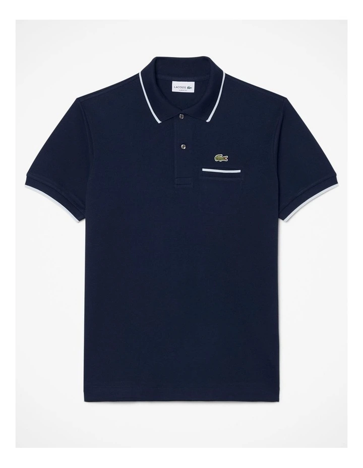 Core Essentials Regular Pique Polo Shirt Navy Navy Blue/Flour image 4