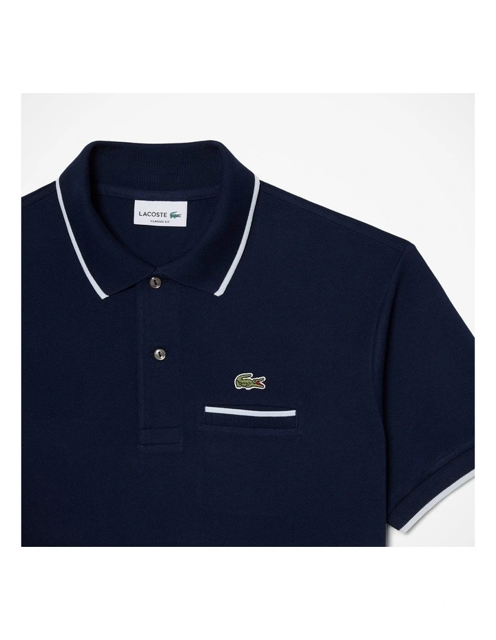 Core Essentials Regular Pique Polo Shirt Navy Navy Blue/Flour image 5