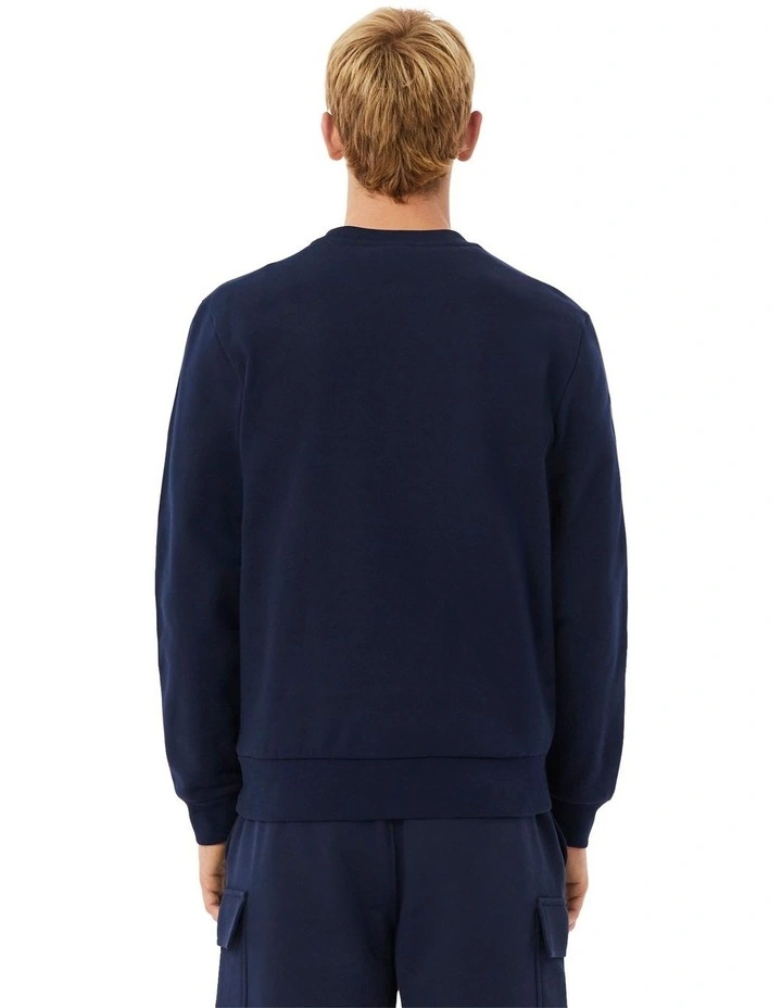 Tape Crew Neck Sweatshirt in Navy Blue image 2