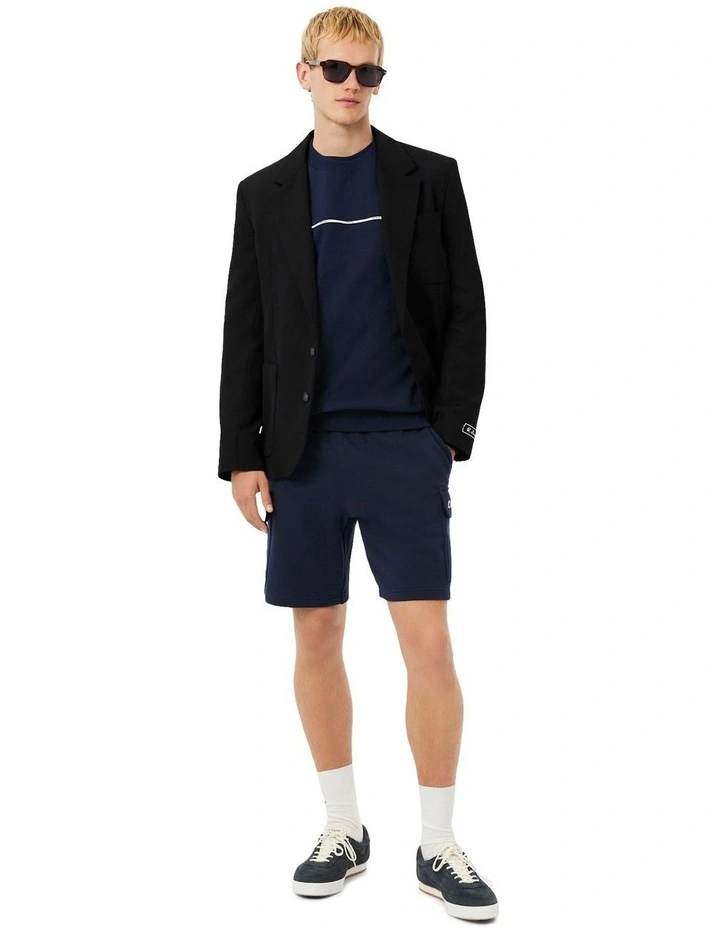 Tape Crew Neck Sweatshirt in Navy Blue image 4