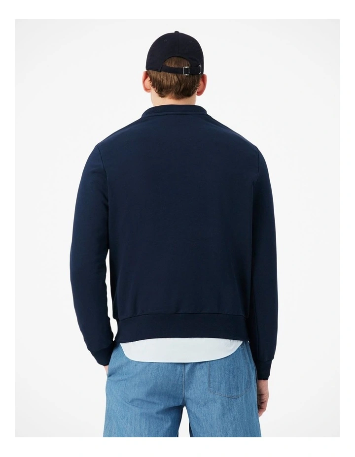 Light Fleece Non Brushed Fleece Sweatshirt Navy Blue image 2