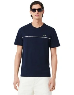 Tape Jersey T-shirt in Navy Blue