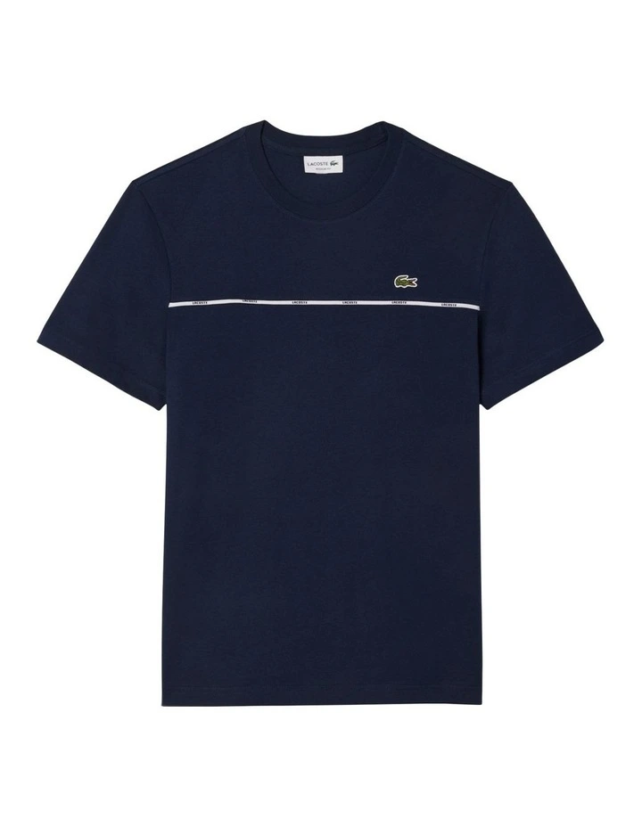 Tape Jersey T-shirt in Navy Blue image 5