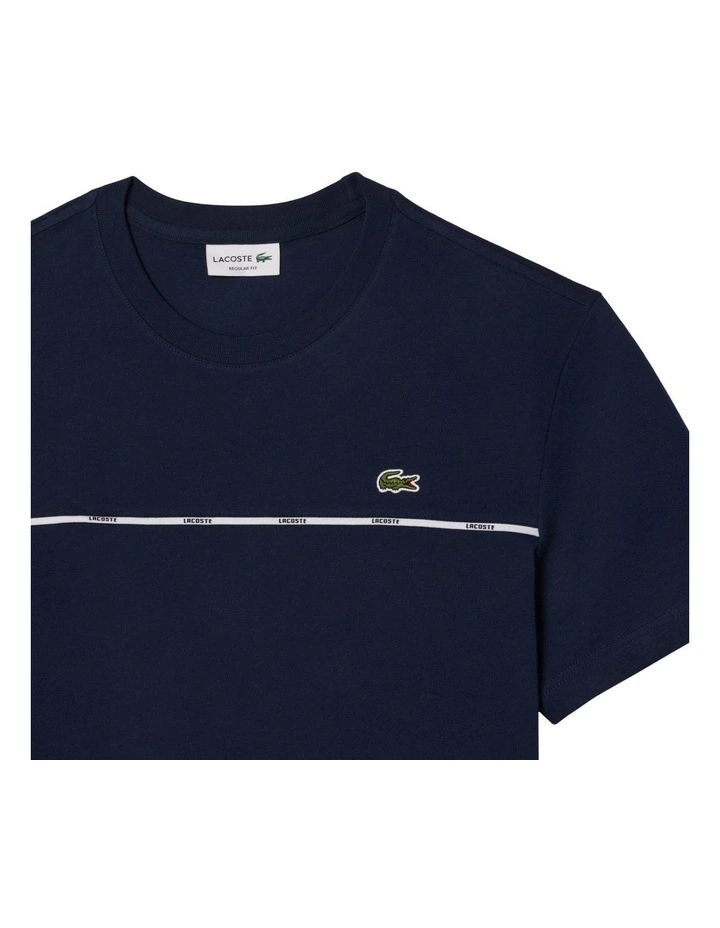 Tape Jersey T-shirt in Navy Blue image 6