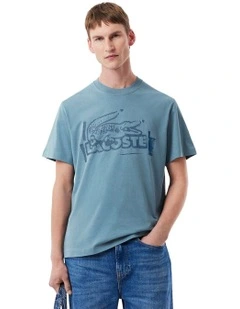 Summer Croc Graphic T-shirt in Limestone/Falcon