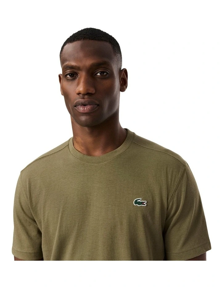 Essentials Crew Neck Sport Tee in Olive image 2