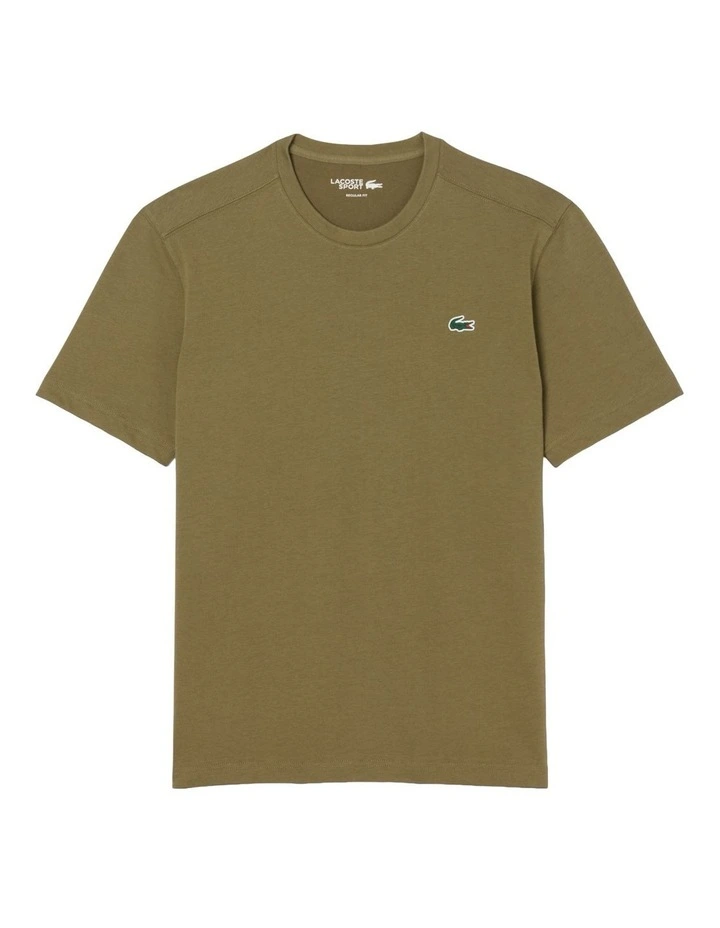 Essentials Crew Neck Sport Tee in Olive image 5