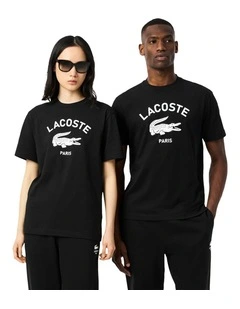 Soft Branding Crocodile Logo T-shirt in Black