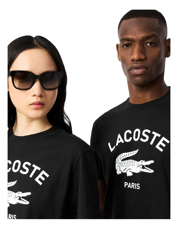 Soft Branding Crocodile Logo T-shirt in Black image 3