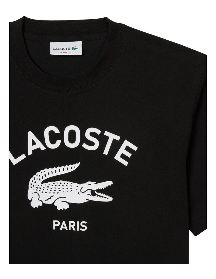 Soft Branding Crocodile Logo T-shirt in Black image 7