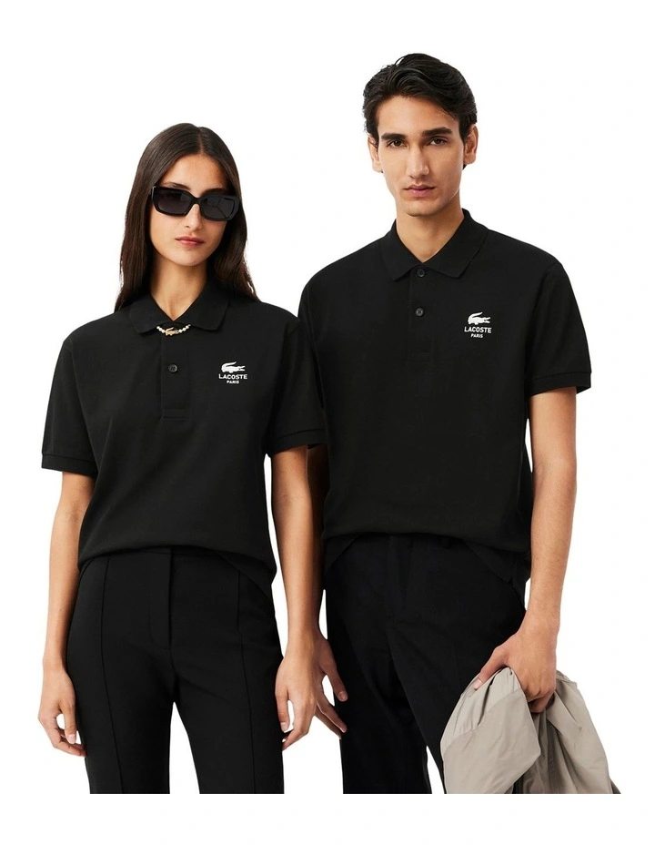 Soft Branding Classc Fit Pique Polo Shirt in Black image 1