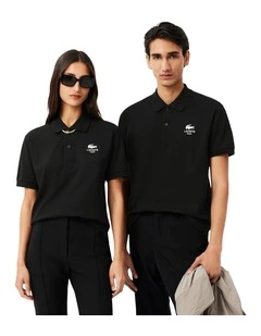Soft Branding Classc Fit Pique Polo Shirt in Black