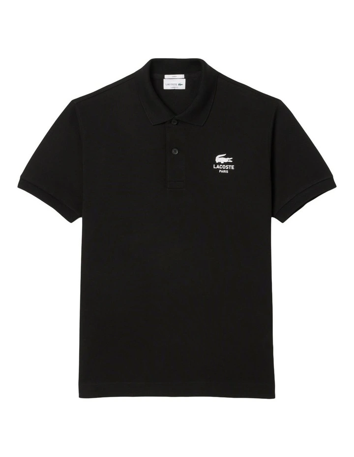 Soft Branding Classc Fit Pique Polo Shirt in Black image 5