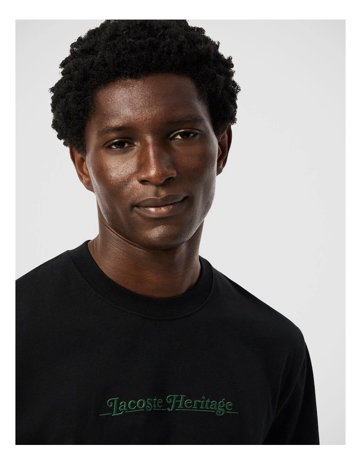 Core Orignals Lacoste Heritage T/Shirt Black image 3