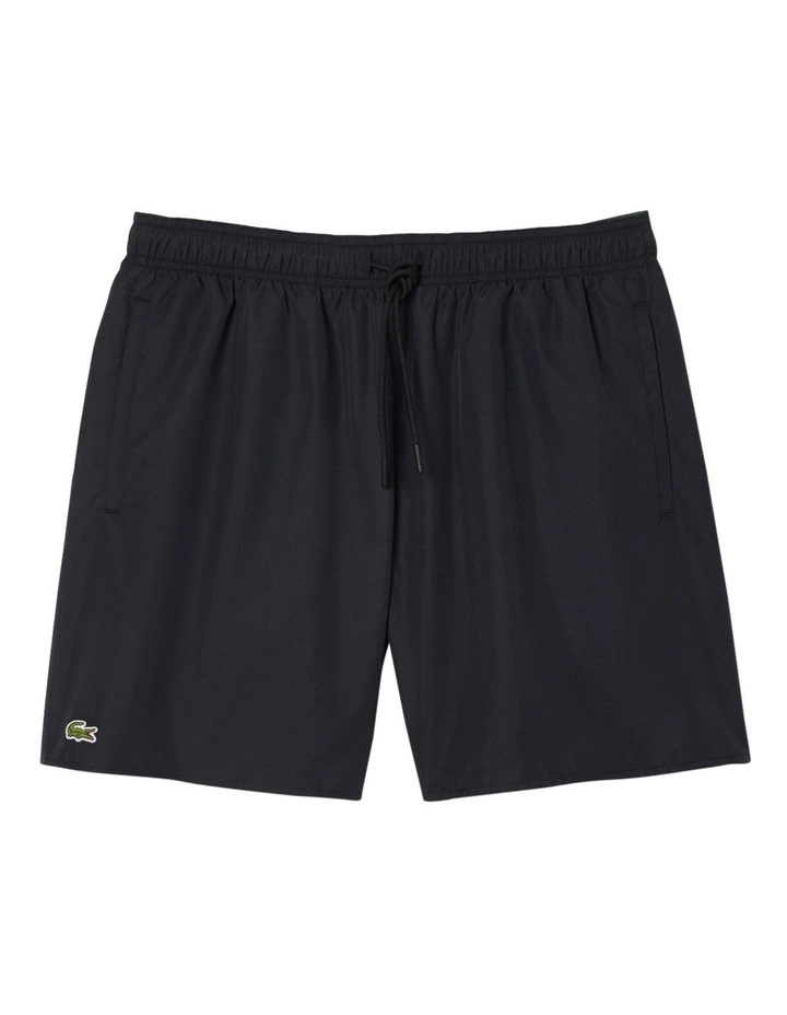 Essentials Swim Short in Black/Green image 3