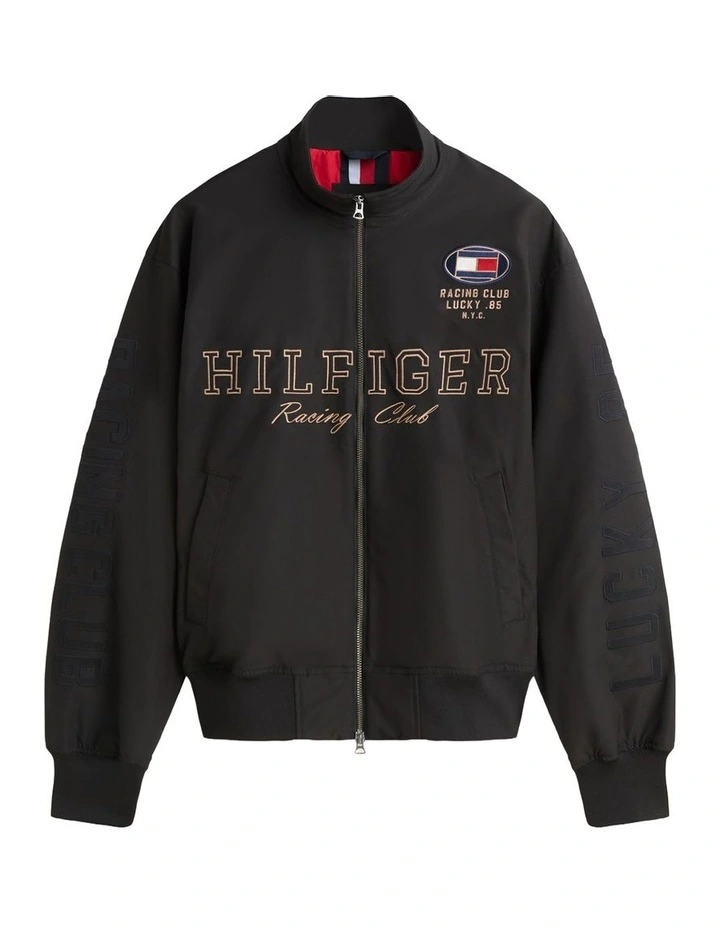 Logo Embroidery Racing Jacket in Black image 7