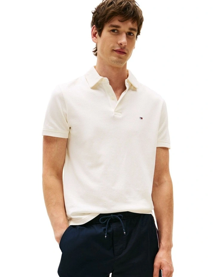 New Structure Polo Shirt in Cream image 1