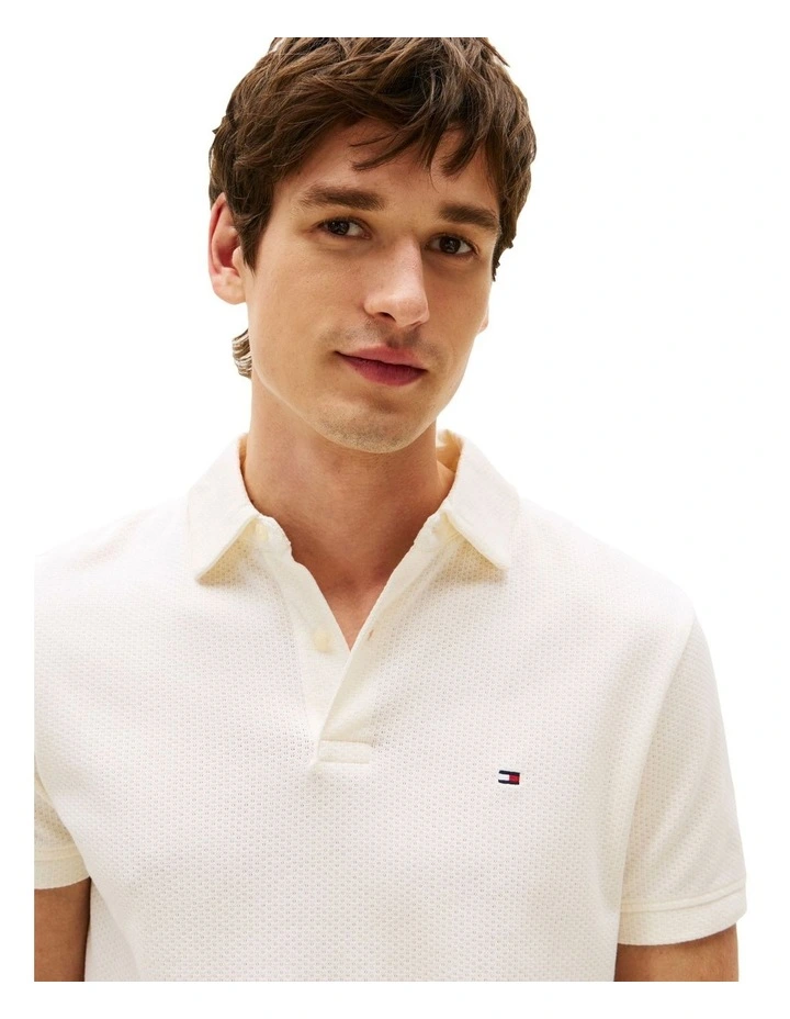 New Structure Polo Shirt in Cream image 3