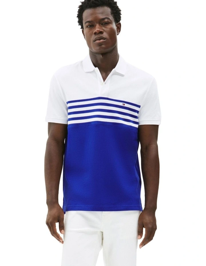 Colourblock Regular Polo in Blue image 1