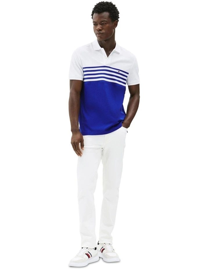 Colourblock Regular Polo in Blue image 4