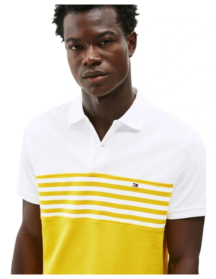 Colourblock Regular Polo in Yellow image 3