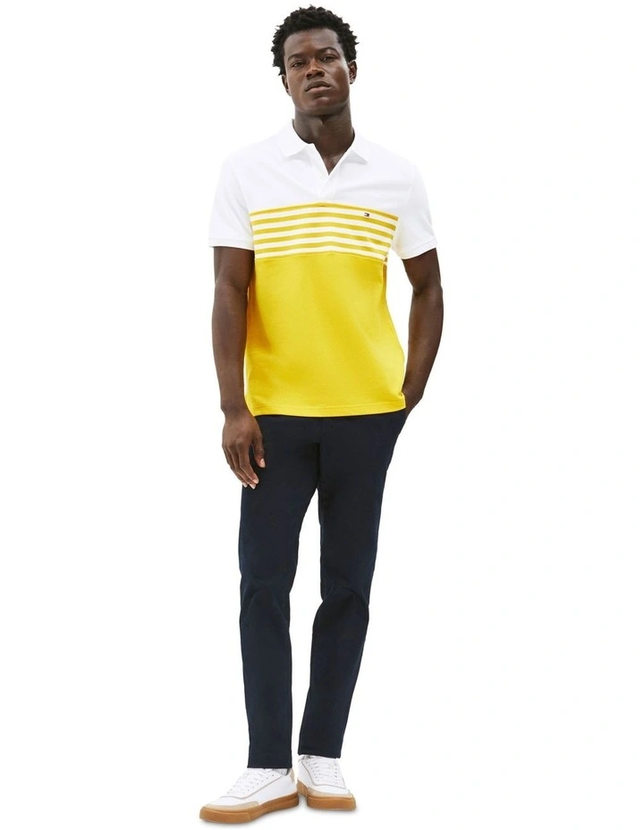 Colourblock Regular Polo in Yellow image 4