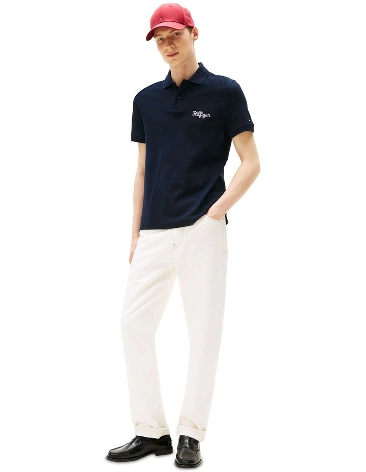 Graphic Regular Polo in Blue image 4