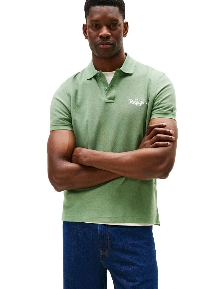 Graphic Regular Polo in Green image 1