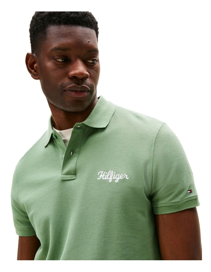 Graphic Regular Polo in Green image 3