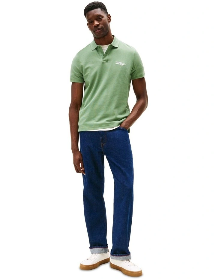 Graphic Regular Polo in Green image 4