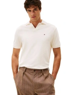 Crepe Classic Fit Polo in White